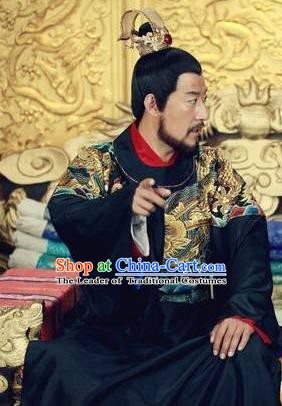 Traditional Chinese Ming Dynasty Ancient Emperor Tianqi Zhu Youxiao Costume for Men