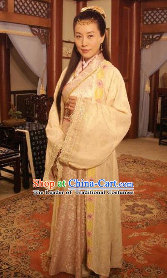 Chinese Ancient Ming Dynasty Imperial Concubine Embroidered Dress Costume for Women