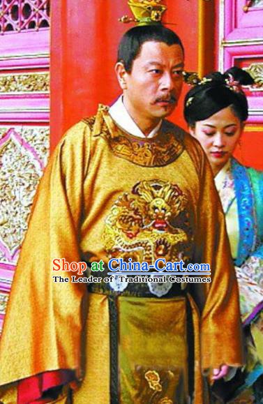 Traditional Chinese Ming Dynasty Ancient Longqing Emperor Zhu Zaihou Costume for Men