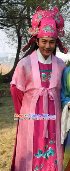 Traditional Chinese Ming Dynasty Ancient Gifted Scholar Painter Tang Bohu Costume for Men