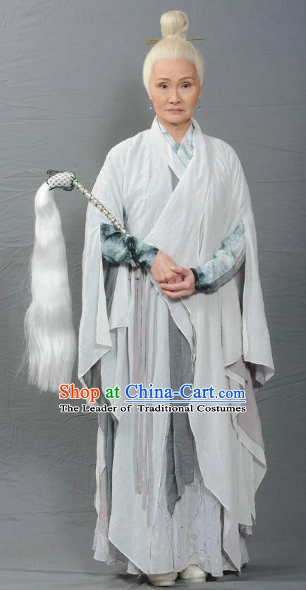 Ancient Chinese Ming Dynasty Swordswoman Taoist Nun Historical Costume for Women