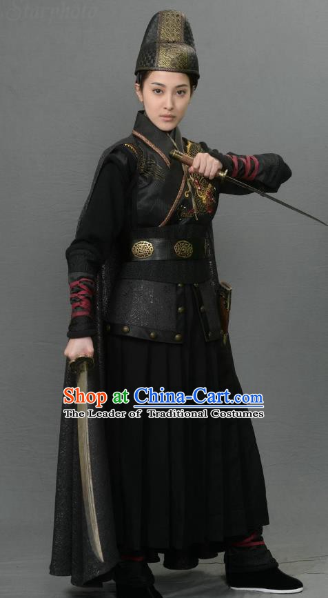 Ancient Chinese Ming Dynasty Swordswoman Dress Detective Historical Costume for Women