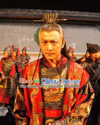 Chinese Ancient Ming Dynasty Court Eunuch Wei Zhongxian Embroidered Costume for Men