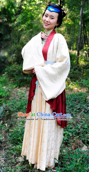 Chinese Ancient Ming Dynasty Courtesan Kou Baimen Historical Costume for Women