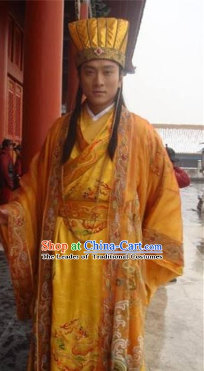 Chinese Ancient Song Dynasty Imperial Robe Emperor Renzong Zhao Zhen Replica Costume for Men