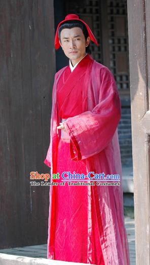 Chinese Ancient Song Dynasty Litterateur Collector Zhao Mingcheng Replica Costume for Men