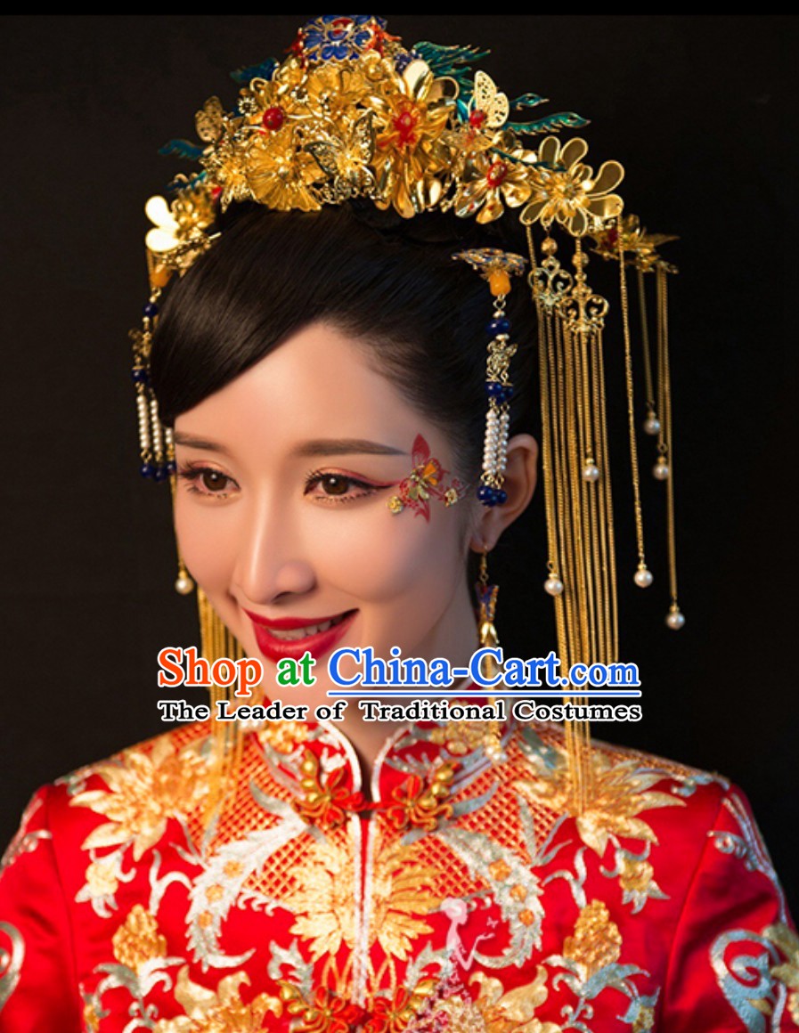 Chinese Classical Empress Phoenix Wedding Bridal Hair Accessories Complete Set