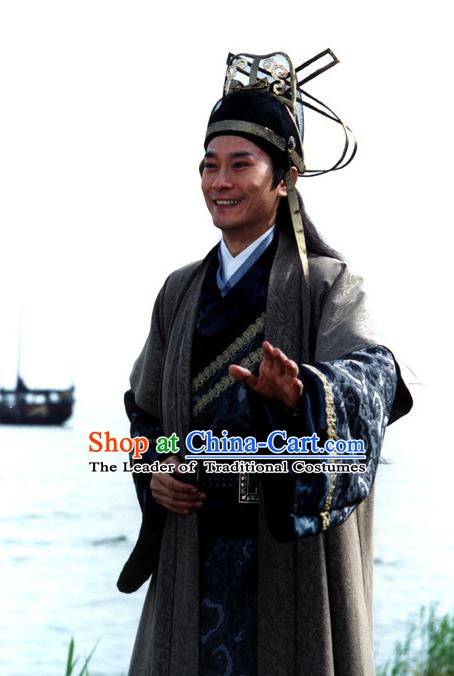 Chinese Song Dynasty Swordsman Clothing Ancient Kawaler Replica Costume for Men