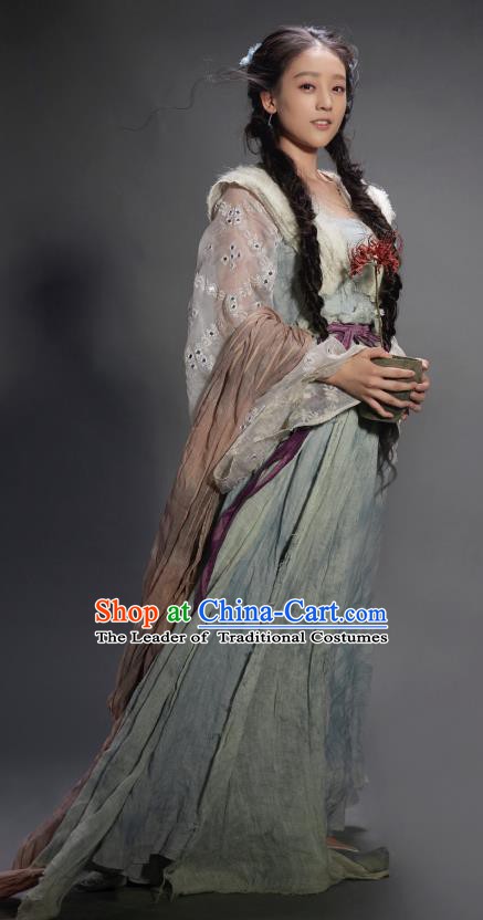 Chinese Ancient Swordswoman Dress Ancient Fairy Replica Costume for Women