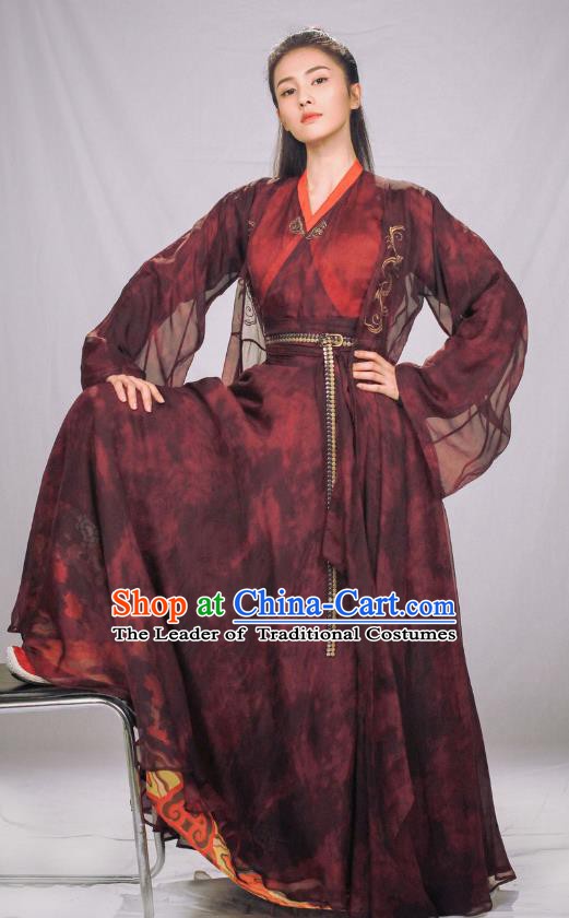 Ancient Chinese Ming Dynasty Female Knight-Errant Swordswoman Replica Costume for Women