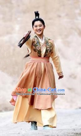Ancient Chinese Song Dynasty Swordswoman Dress Generals Replica Costume for Women
