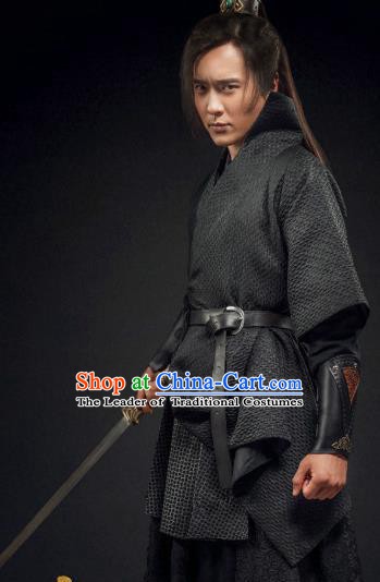 Ancient Chinese Song Dynasty Swordsman Son of Yueh Fei Replica Costume for Men