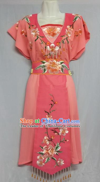 China Traditional Beijing Opera Maidservants Costume Chinese Peking Opera Maid Watermelon Red Dress