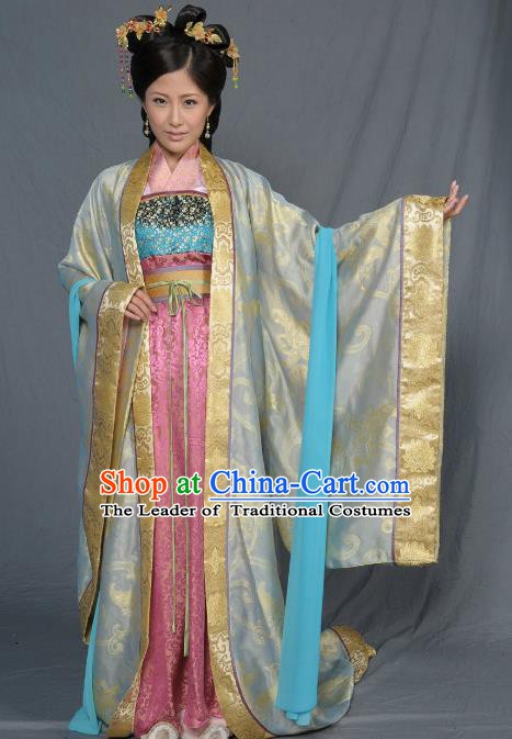 Chinese Song Dynasty Queen Embroidered Mullet Dress Ancient Empress of Zhao Yun Replica Costume for Women