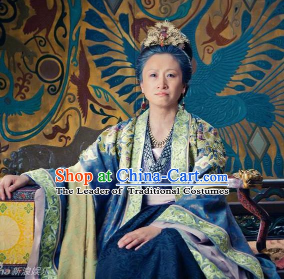 Chinese Song Dynasty Empress Dowager Du Embroidered Dress Ancient Palace Lady Replica Costume for Women