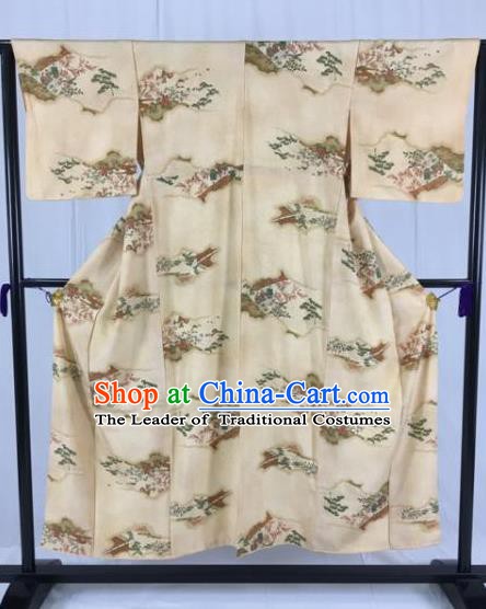 Japan Traditional Palace Formal Costume Furisode Kimonos Ancient Yukata Dress for Women