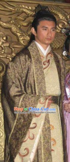 Chinese Ancient Tragedy of the Poet King Li Yu Replica Costume for Men