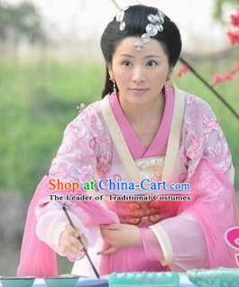 Chinese Ancient Song Dynasty Nobility Lady Dress Embroidered Replica Costume for Women