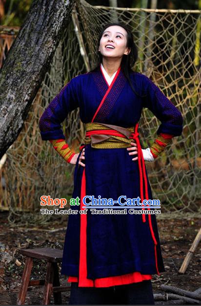 Chinese Ancient Southern Song Dynasty Female Swordsman Replica Costume for Women