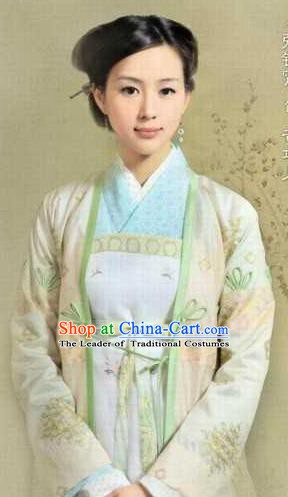Chinese Ancient Southern Song Dynasty Female Weavers Huang Daopo Replica Costume for Women