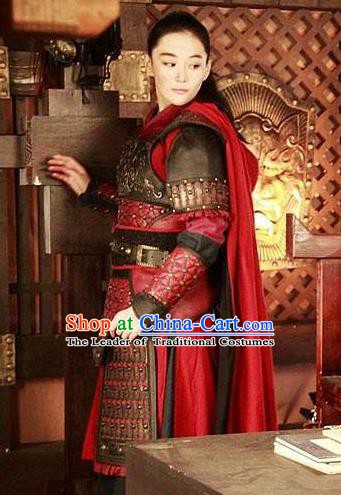 Chinese Ancient Southern Song Dynasty Female General Liang Hongyu Replica Costume for Women