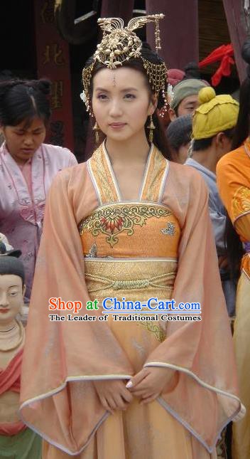 Chinese Ancient Song Dynasty Khotan Kingdom Princess Embroidered Replica Costume for Women
