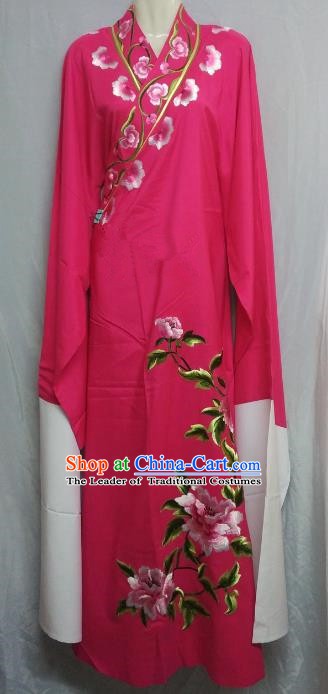 China Traditional Beijing Opera Scholar Embroidered Peony Costume Rosy Robe Chinese Peking Opera Niche Clothing for Adults