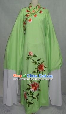China Traditional Beijing Opera Scholar Embroidered Peony Costume Green Robe Chinese Peking Opera Niche Clothing for Adults