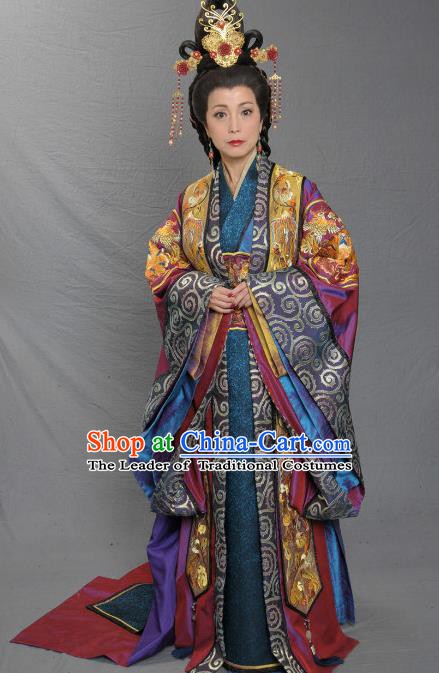 Ancient Chinese Song Dynasty Palace Lady Empress Dowager Replica Costume and Headpiece Complete Set for Women