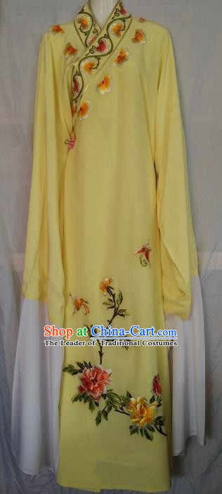 China Beijing Opera Niche Embroidered Yellow Robe Chinese Traditional Peking Opera Scholar Costume for Adults
