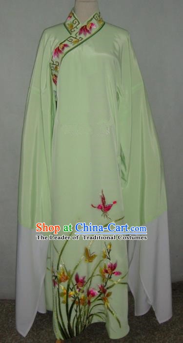 China Beijing Opera Niche Embroidered Orchid Green Robe Chinese Traditional Peking Opera Scholar Costume for Adults