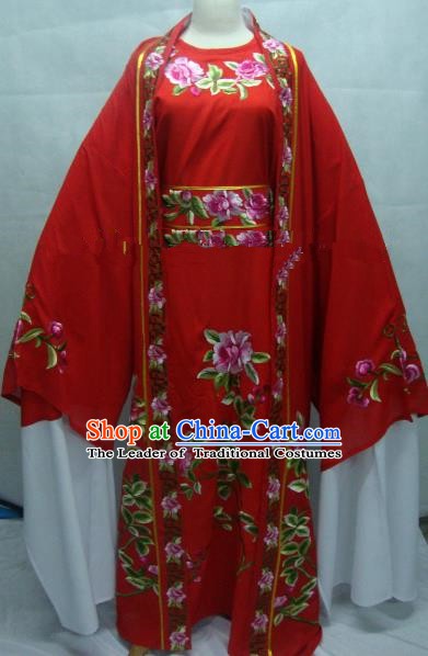 China Beijing Opera Niche Embroidered Peony Red Clothing Chinese Traditional Peking Opera Scholar Costume for Adults