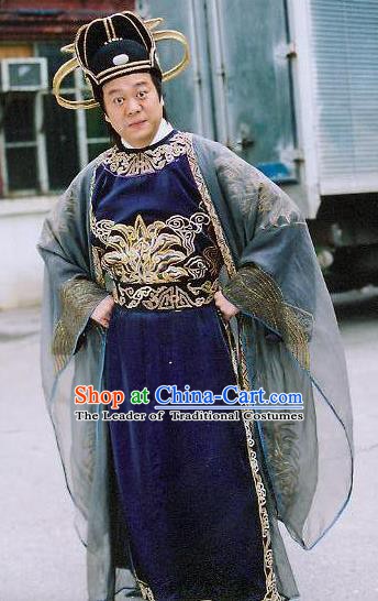Traditional Chinese Tang Dynasty Detective Di Renjie Hanfu Replica Costume for Men
