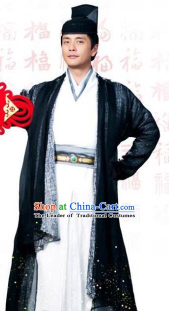 Traditional Chinese Tang Dynasty Amazing Detective Di Renjie Replica Costume for Men