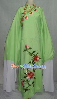 China Beijing Opera Lang Scholar Niche Costume Green Embroidered Peony Robe for Adults