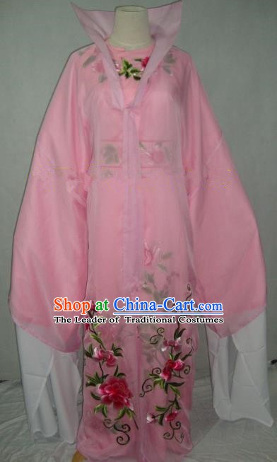 Traditional Chinese Beijing Opera Scholar Niche Costume Embroidered Pink Robe for Adults