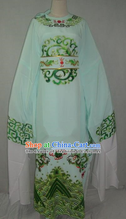 Traditional Chinese Beijing Opera Niche Costume Beijing Opera Embroidered Green Robe for Adults