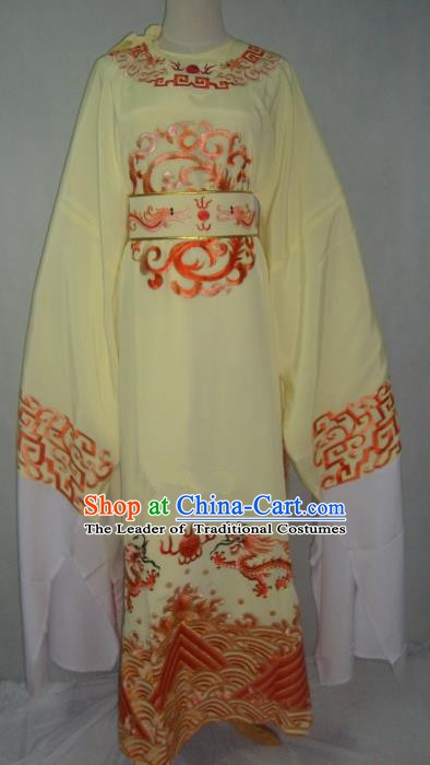 Traditional Chinese Beijing Opera Niche Costume Beijing Opera Embroidered Yellow Robe for Adults