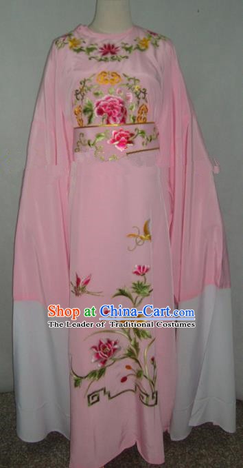 Traditional Chinese Shaoxing Opera Niche Scholar Embroidery Costume Beijing Opera Pink Robe for Adults