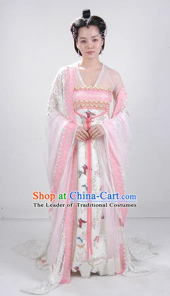 Chinese Ancient Tang Dynasty Shengping Princess Embroidered Dress Replica Costume for Women