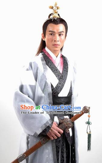 Traditional Chinese Tang Dynasty Youxia Knight-errant Swordsman Hanfu Costume for Men