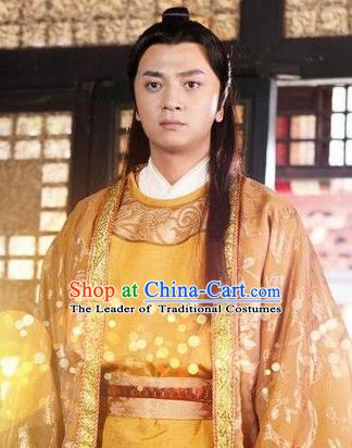 Traditional Chinese Tang Dynasty Prince Swordsman Replica Costume for Men