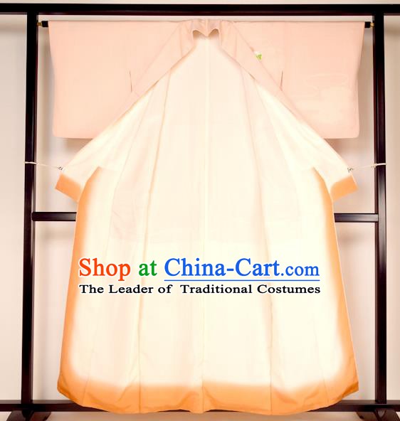 Asian Japan Palace Wedding Furisode Kimono Ancient Pink Yukata Dress Formal Costume for Women
