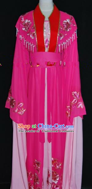 Traditional China Beijing Opera Diva Rosy Dress Chinese Peking Opera Embroidered Costume