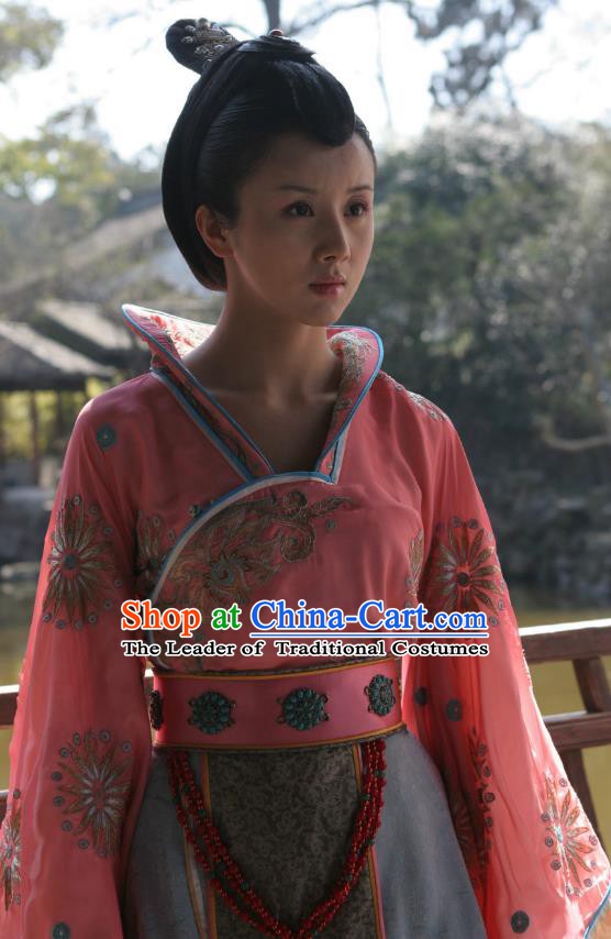 Chinese Sui Dynasty Princess Yue Rong Hanfu Dress Replica Costume for Women