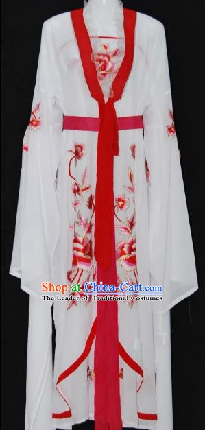 Traditional Chinese Beijing Opera Diva Red Dress Peking Opera Nobility Lady Embroidered Costume