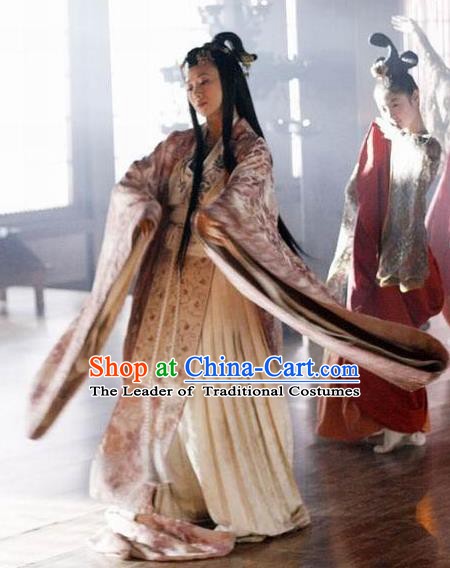 Chinese Ancient Warring States Period Imperial Concubine Hanfu Embroidered Costume for Women