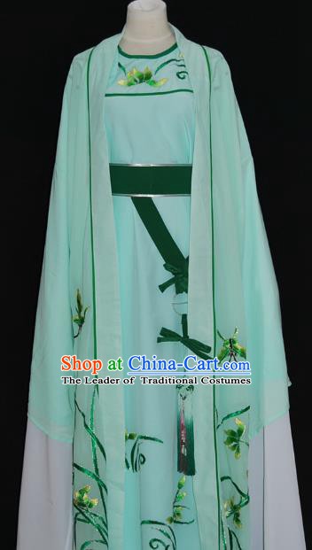 Traditional Chinese Beijing Opera Orchid Green Costume Peking Opera Niche Clothing for Adults