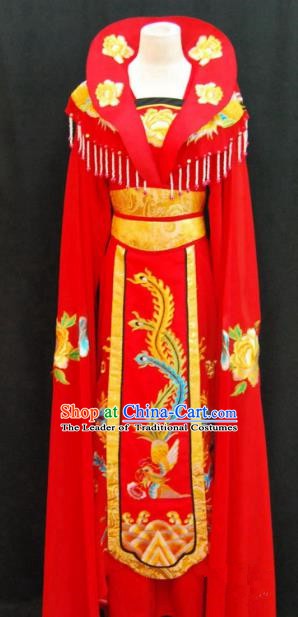 Traditional Chinese Beijing Opera Imperial Empress Dress Peking Opera Diva Embroidered Red Costume