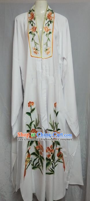Traditional Chinese Beijing Opera Niche White Cape Peking Opera Young Men Costume for Adults